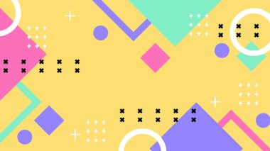 Modern Şekilli Renkli Soyut Geometrik Arkaplan. Canlı Renklerle Geometrik Şekilleri Gösteren Canlı Soyut Arkaplan. Yaratıcı Projeler, Tasarımlar ve Web Kullanımı için ideal