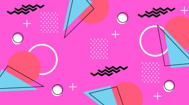 Retro Vibes ile Renkli Geometrik Soyut Arkaplan