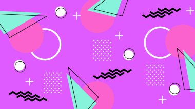 Renkli Şekillere sahip canlı Geometrik Soyut Arkaplan. Canlı Geometrik Şekiller ve Kalın Renkler içeren Oyuncu ve Dinamik Soyut Bir Arkaplan Modern ve Enerjik Tasarım Oluştur