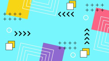 Renkli Şekillere sahip enerjik Soyut Geometrik Arkaplan. Web Tasarımı, Pazarlama Malzemeleri ve Sanatsal Projeler için ideal