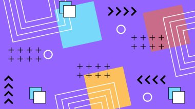 Modern Şekilli Renkli Soyut Geometrik Desen