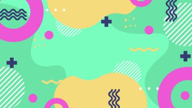 Modern Şekilli Renkli Soyut Geometrik Arkaplan. Canlı Renklerle Geometrik Şekilleri Gösteren Canlı Soyut Arkaplan. Yaratıcı Projeler, Tasarımlar ve Web Kullanımı için ideal