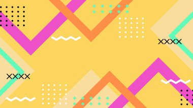 Renkli Şekillere sahip enerjik Soyut Geometrik Arkaplan. Web Tasarımı, Pazarlama Malzemeleri ve Sanatsal Projeler için ideal