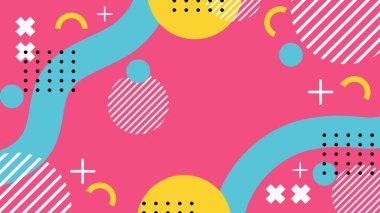 Arkaplanda Renkli Soyut Geometrik Şekiller