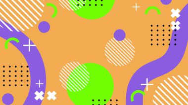 Modern Şekilli Renkli Soyut Geometrik Arkaplan. Canlı Renklerle Geometrik Şekilleri Gösteren Canlı Soyut Arkaplan. Yaratıcı Projeler, Tasarımlar ve Web Kullanımı için ideal