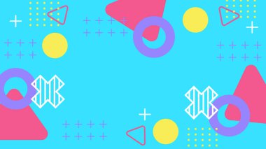 Şekiller ve Desenler ile Renkli Geometrik Soyut Arkaplan