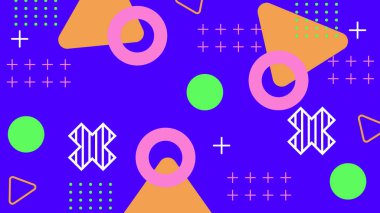 Retro Vibes ile Renkli Geometrik Soyut Arkaplan