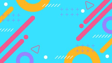 Renkli Şekillere sahip canlı Geometrik Soyut Arkaplan. Canlı Geometrik Şekiller ve Kalın Renkler içeren Oyuncu ve Dinamik Soyut Bir Arkaplan Modern ve Enerjik Tasarım Oluştur