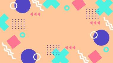 Modern Şekilli Renkli Soyut Geometrik Arkaplan. Canlı Renklerle Geometrik Şekilleri Gösteren Canlı Soyut Arkaplan. Yaratıcı Projeler, Tasarımlar ve Web Kullanımı için ideal