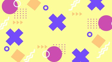 Renkli Şekillere sahip enerjik Soyut Geometrik Arkaplan. Web Tasarımı, Pazarlama Malzemeleri ve Sanatsal Projeler için ideal