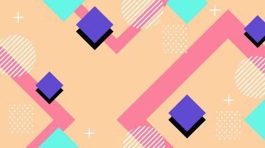 Kalın Şekilli Renkli Geometrik Soyut Arkaplan