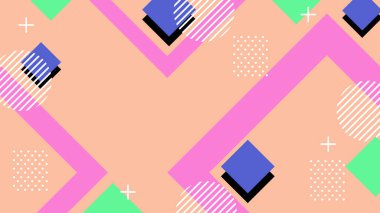 Şekiller ve Desenler ile Renkli Geometrik Soyut Arkaplan