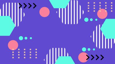 Retro Vibes ile Renkli Geometrik Soyut Arkaplan
