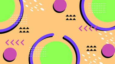 Şekiller ve Desenler ile Renkli Geometrik Soyut Arkaplan