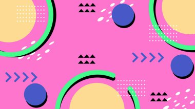 Retro Vibes ile Renkli Geometrik Soyut Arkaplan