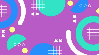 Cesur Arkaplanda Renkli Soyut Geometrik Şekiller