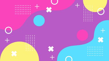 Arkaplanda Renkli Soyut Geometrik Şekiller