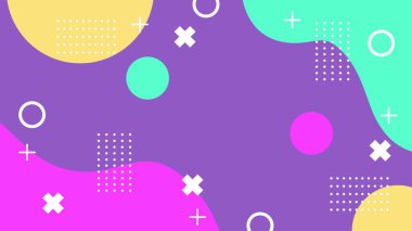 Renkli Şekillere sahip enerjik Soyut Geometrik Arkaplan. Web Tasarımı, Pazarlama Malzemeleri ve Sanatsal Projeler için ideal