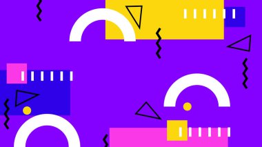 Retro Şekilli Renkli Soyut Geometrik Desen