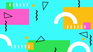 Cesur Arkaplanda Renkli Soyut Geometrik Şekiller