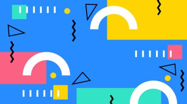 Şekiller ve Desenler ile Renkli Geometrik Soyut Arkaplan