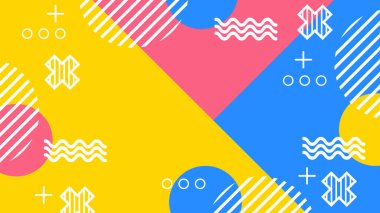 Canlı Şekillere sahip renkli Geometrik Soyut Arkaplan