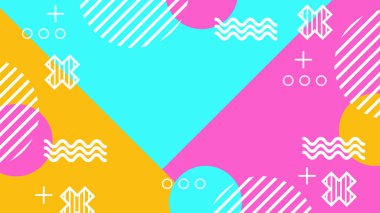 Arkaplanda Renkli Soyut Geometrik Şekiller