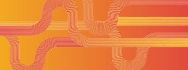 Posta, Arkaplan, Banner, Ad, Promo, Davetiye, Etc İçin Parlak Geometrik Çizgilerle Turuncu ve Beyaz Soyut Sancak İdeal