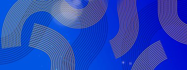 Blue and Yellow Banner Geometric Lines Soyut Fütürist İdeal Posta, Arkaplan, Banner, Ad, Promo, Davetiye, Etc