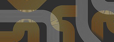 Siyah Beyaz ve Turuncu Sancak Geometrik Çizgiler Tasarımı Posta, Arkaplan, Banner, Ad, Promo, Davetiye, Etc için İdeal