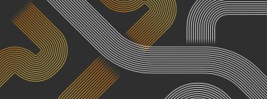 Siyah Beyaz ve Turuncu Vektör Soyut Modern Fütürist 3d Çizgi Afişi Posta, Arkaplan, Banner, Ad, Promo, Davetiye, Etc İçin İdeal Şekiller