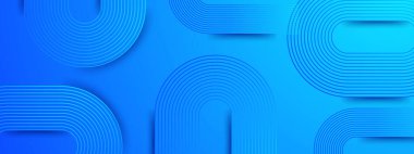 Posta, Arkaplan, Banner, Ad, Promo, Davetiye, Etc İçin Parlak Geometrik Çizgilere sahip Mavi Soyut Sancak