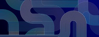 Posta, Arkaplan, Banner, Ad, Promo, Davetiye, Etc İçin İdeal Mavi Siyah ve Beyaz Soyut Sancaklı Geometrik Çizgiler