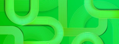 Green Banner Geometrik Çizgileri Posta, Arkaplan, Banner, Ad, Promo, Davetiye, Etc için Soyut Geleceği İdeal