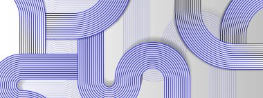 Beyaz ve Mavi Soyut Banner Geometrik Çizgiler Posta, Arkaplan, Banner, Ad, Promo, Davetiye, Etc için İdeal