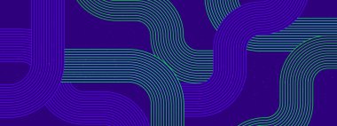 Posta, Arkaplan, Banner, Ad, Promo, Davetiye, Etc İçin Parlayan Geometrik Çizgilerle Mavi ve Yeşil Soyut Sancak