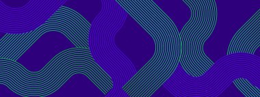 Posta, Arkaplan, Banner, Ad, Promo, Davetiye, Etc için Geometrik Çizgilerle Mavi ve Yeşil Sancak Tasarımı İdeal