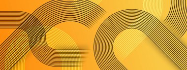 Siyah Beyaz ve Turuncu Sancak Geometrik Çizgiler Tasarımı Posta, Arkaplan, Banner, Ad, Promo, Davetiye, Etc için İdeal