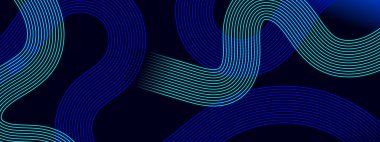 Mavi ve Siyah Arkaplan Posta, Arkaplan, Banner, Ad, Promo, Davetiye, Etc için Büyük Kavisli Satır İdeal