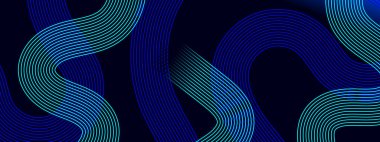 Mavi ve Siyah Bayrak Geometrik Çizgileri Posta, Arkaplan, Banner, Ad, Promo, Davetiye, Etc