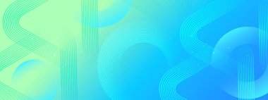 Posta, Arkaplan, Banner, Ad, Promo, Davetiye, Etc İçin Parlayan Geometrik Çizgilerle Mavi ve Yeşil Soyut Sancak