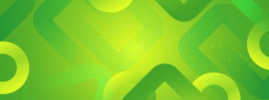 Posta, Arkaplan, Banner, Ad, Promo, Davetiye, Etc için, Geometrik Biçimli Sarı ve Yeşil Basit Afiş