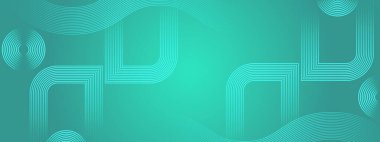 Posta, Arkaplan, Banner, Ad, Promo, Davetiye, Etc İçin Parlak Geometrik Satırlı Yeşil Soyut Sancak