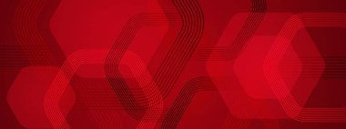 Posta, Arkaplan, Banner, Ad, Promo, Davetiye, Etc için Geometrik Çizgilerle Soyut Kırmızı Sancak Tasarımı İdeal