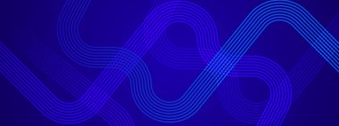 Posta, Arkaplan, Banner, Ad, Promo, Davetiye, Etc İçin Parlak Geometrik Çizgilere sahip Mavi Soyut Sancak