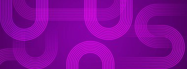 Mor Menekşe Banner Geometrik Çizgileri Soyut Fütürist Posta, Arkaplan, Banner, Ad, Promo, Davetiye, Etc