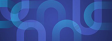 Blue Banner Geometrik Çizgileri Posta, Arkaplan, Banner, Ad, Promo, Davetiye, Etc için Soyut Geleceği İdeal