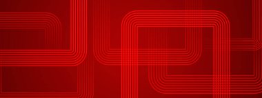 Kırmızı Banner Geometrik Çizgileri Posta, Arkaplan, Banner, Ad, Promo, Davetiye, Etc için Soyut Geleceği İdeal