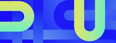 Mavi ve Yeşil Vektör Soyut Modern Fütürist 3d Çizgi Afişi Posta, Arkaplan, Banner, Ad, Promo, Davetiye, Etc için İdeal Şekiller