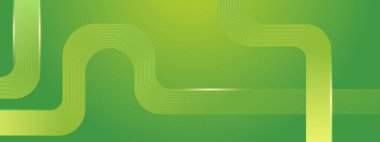 Posta, Arkaplan, Banner, Ad, Promo, Davetiye, Etc İçin Parlak Geometrik Satırlı Yeşil Soyut Sancak